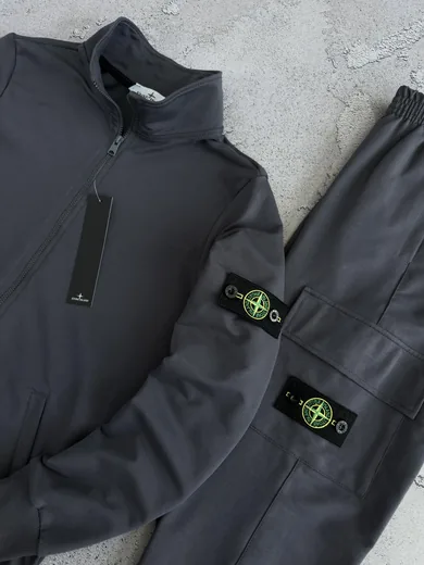 Набір Stone Island кофта та штани графітовий фото 2