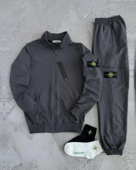 Набір Stone Island кофта та штани графітовий