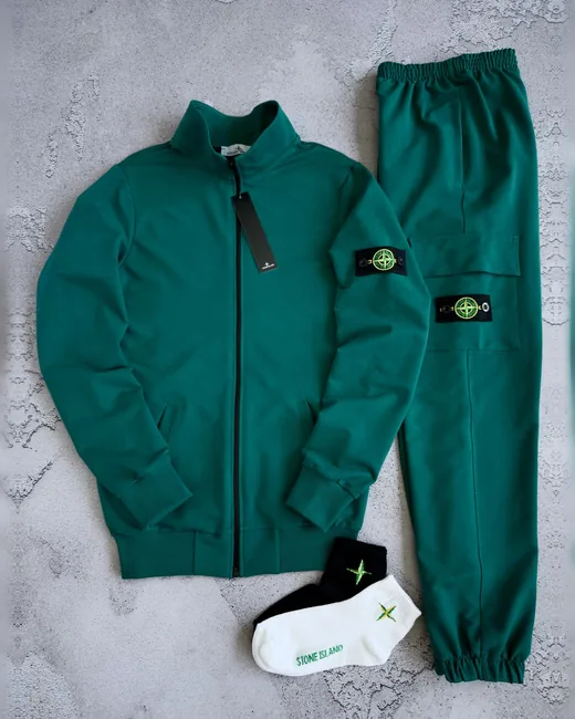 Набір Stone Island кофта та штани смарагдові