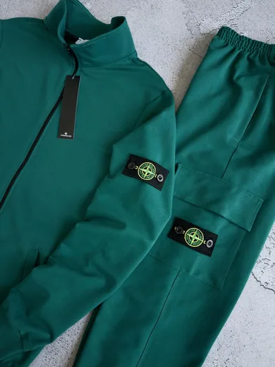 Набір Stone Island кофта та штани смарагдові фото 7