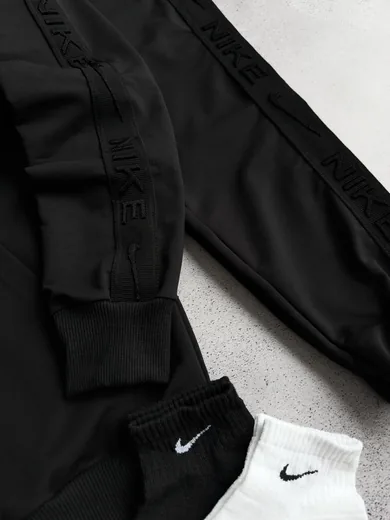 Костюм Nike чорний зіп-худі та штани з лампасами фото 10
