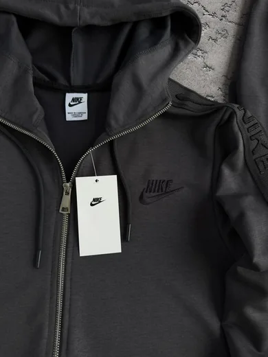 Костюм Nike графітовий зіп-худі та штани з лампасами фото 8
