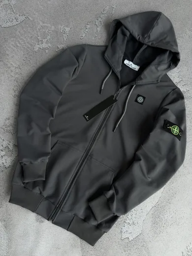 Зіп-худі Stone Island графітове — складова набору Набір Stone Island графітовий зіп-худі чорні штани