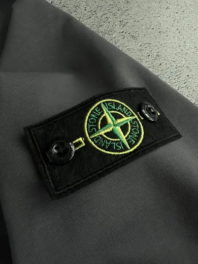 Набір Stone Island графітовий зіп-худі чорні штани фото 5