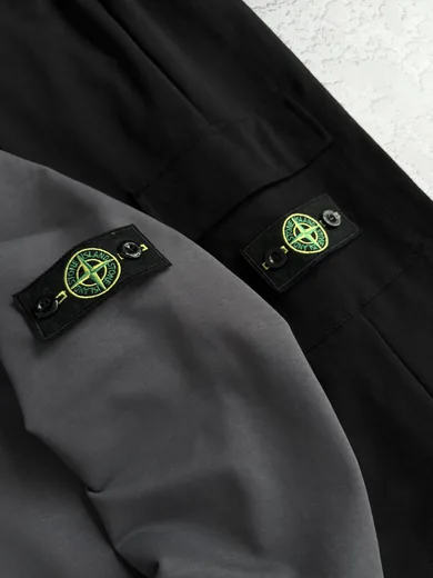 Набір Stone Island графітовий зіп-худі чорні штани фото 3