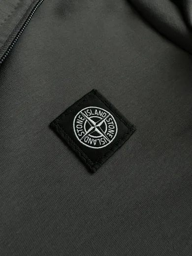 Набір Stone Island графітовий зіп-худі чорні штани фото 7