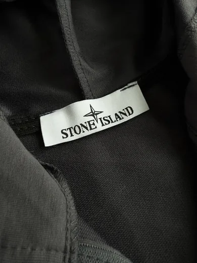 Набір Stone Island графітовий зіп-худі чорні штани фото 4