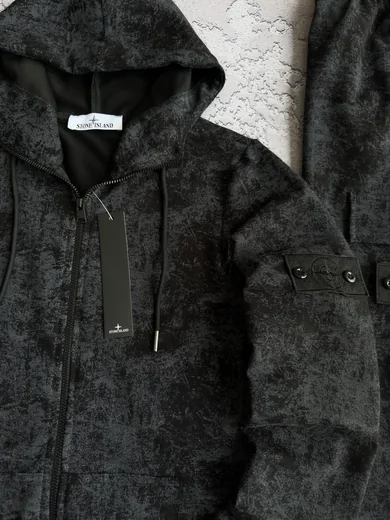 Костюм Stone Island зіп-худі та штани чорний фото 6