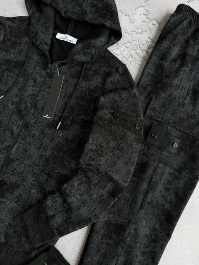 Костюм Stone Island зіп-худі та штани чорний фото 2
