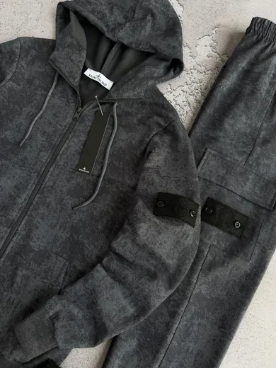 Костюм Stone Island зіп-худі та штани графітовий фото 2