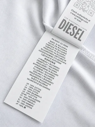 Набір Diesel футболка та шорти білий/чорний фото 11