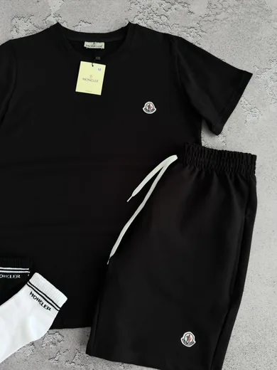 Набір Moncler футболка та шорти чорний фото 2