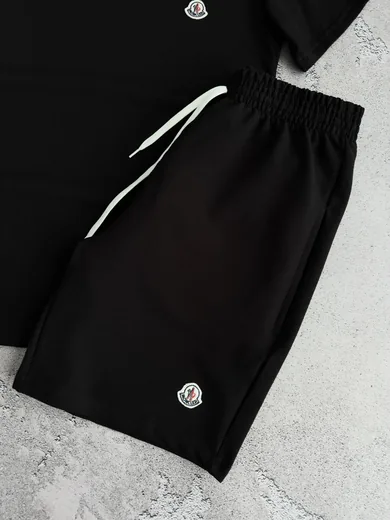 Набір Moncler футболка та шорти чорний фото 8