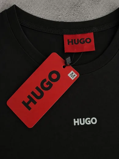 Набір HUGO футболка та шорти чорний фото 9
