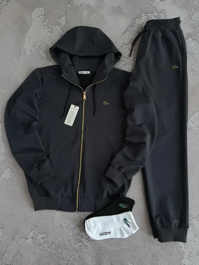 Костюм Lacoste зіп-худі та штани графітовий фото 2