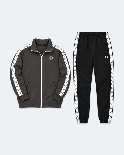 Набір Fred Perry зима кофта графітова та штани чорні