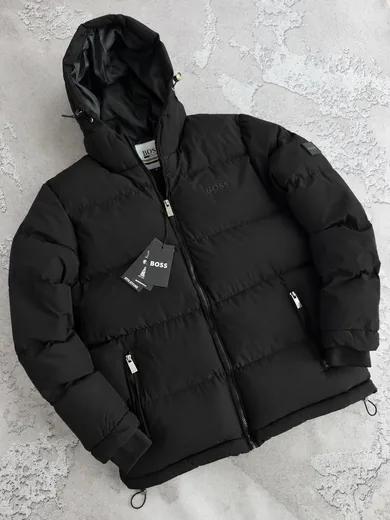 Куртка Boss зима чорна фото 5
