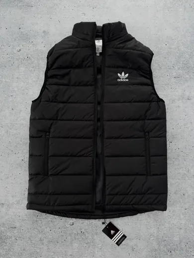 Жилет Adidas чорний — складова набору Набір Adidas жилет зіп-худі та штани з лампасами чорний