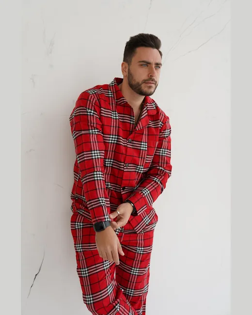 Піжама клітинка червоно-біла фото 15