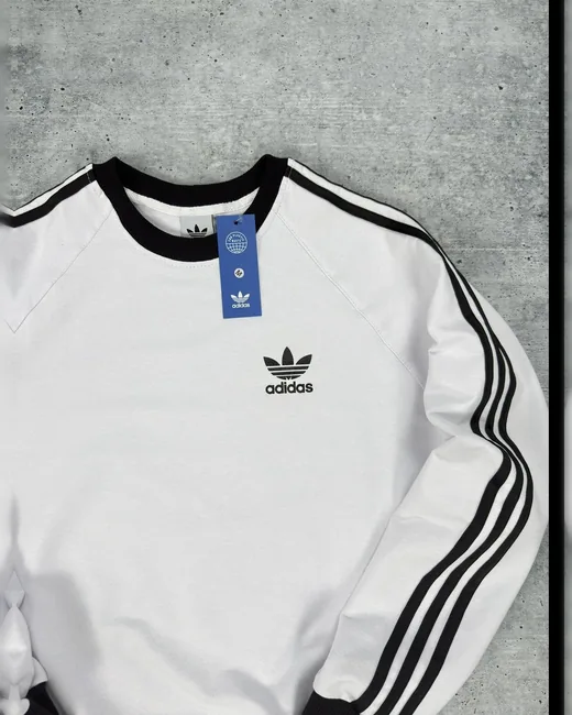 Світшот Adidas білий — складова набору Набір Adidas світшот білий та штани чорні