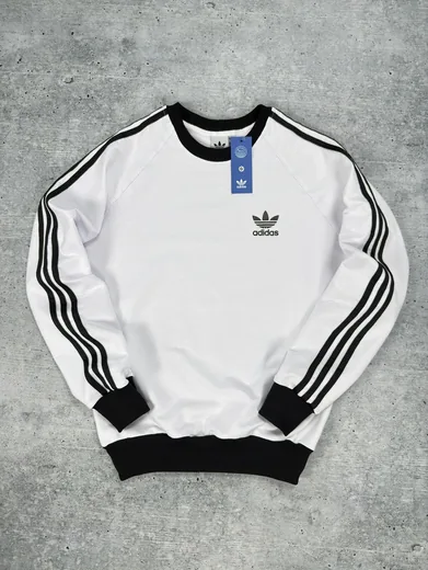 Світшот Adidas білий — складова набору Набір Adidas світшот білий та штани чорні
