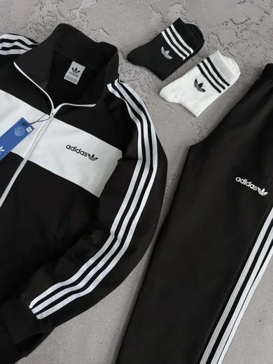 Костюм Adidas кофта та штани чорний фото 2