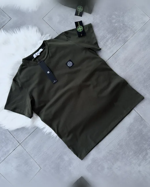 Футболка Stone Island хакі — складова набору Набір Stone Island футболка хакі шорти чорні